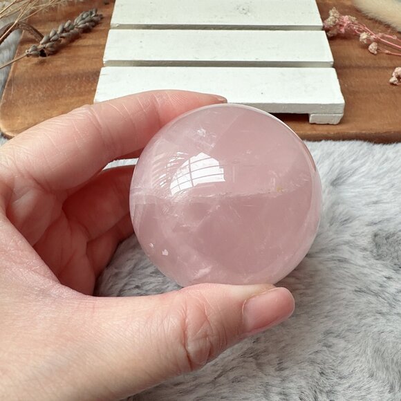 Rose Quartz Sphere - Picture 9 of 9